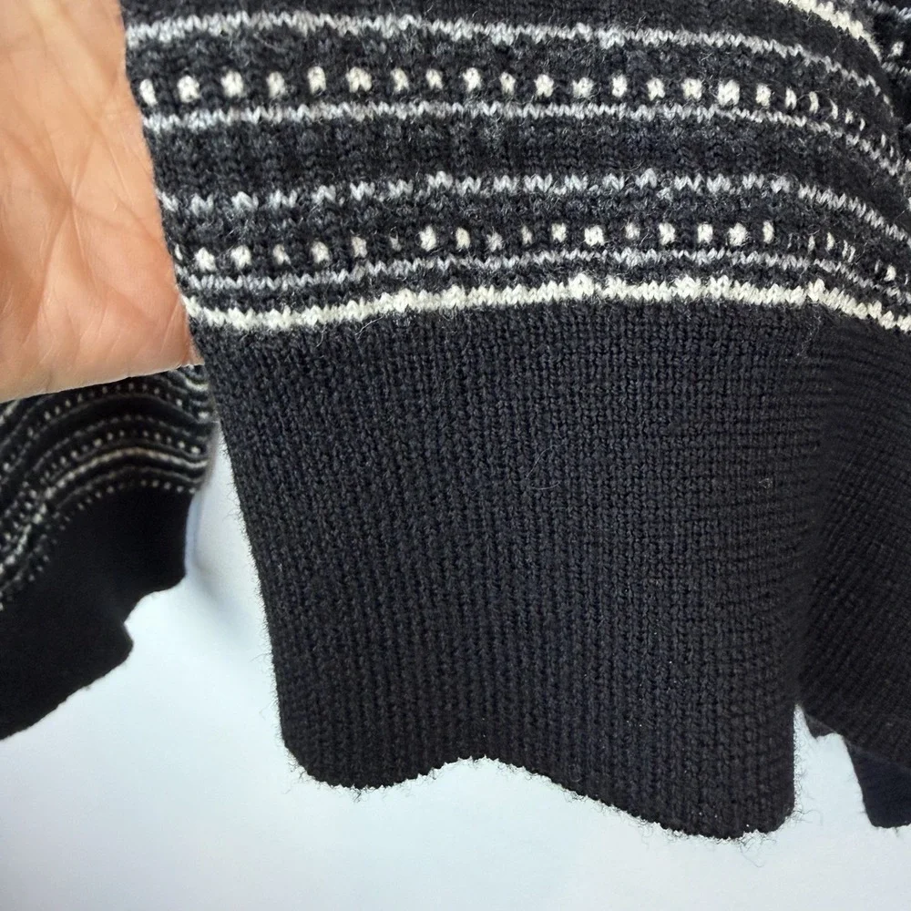 Polo Golf Ralph Lauren Sweater Men XL 100% Merino Wool Black Stripe Print Preppy